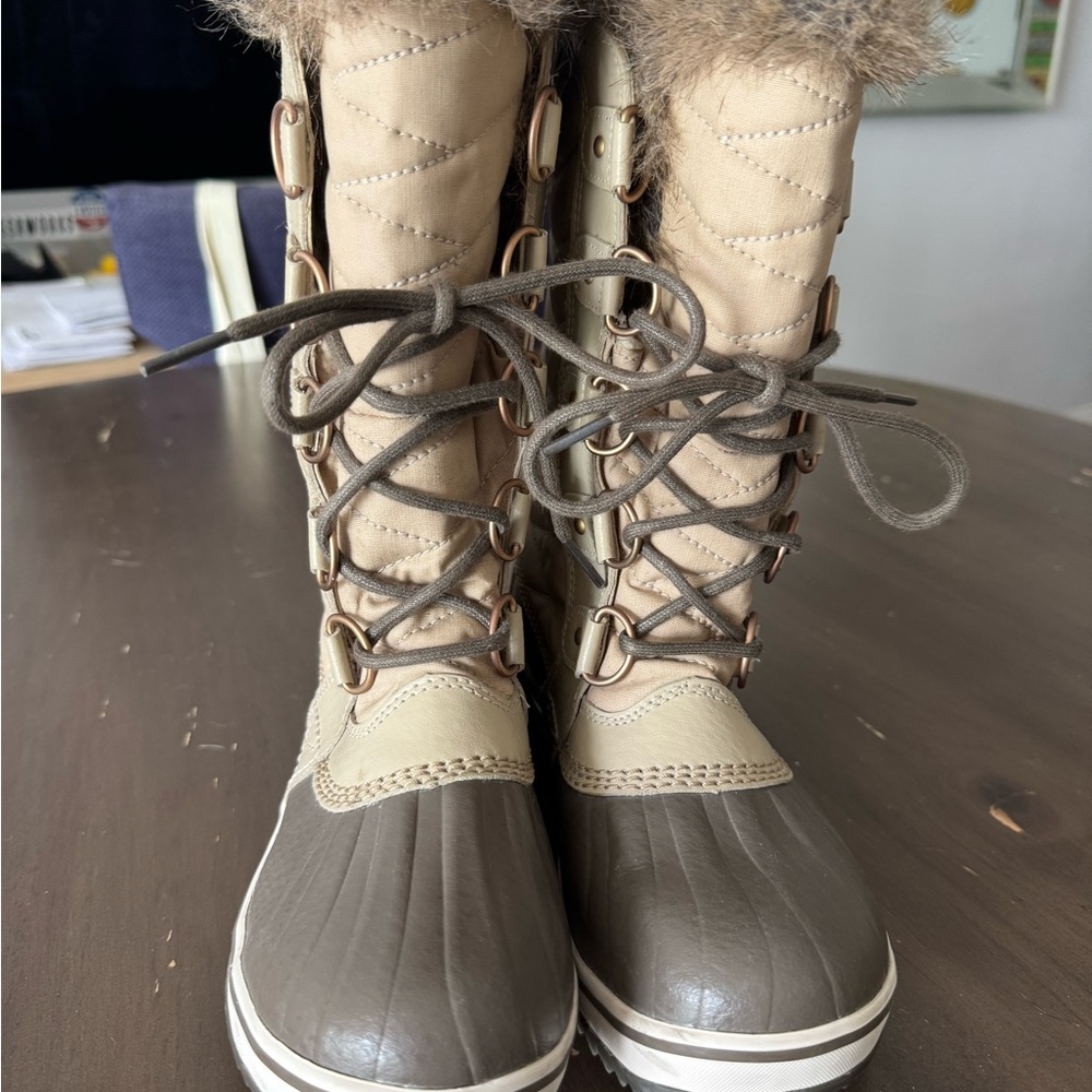 Sorel Beige and Brown Winter Boots